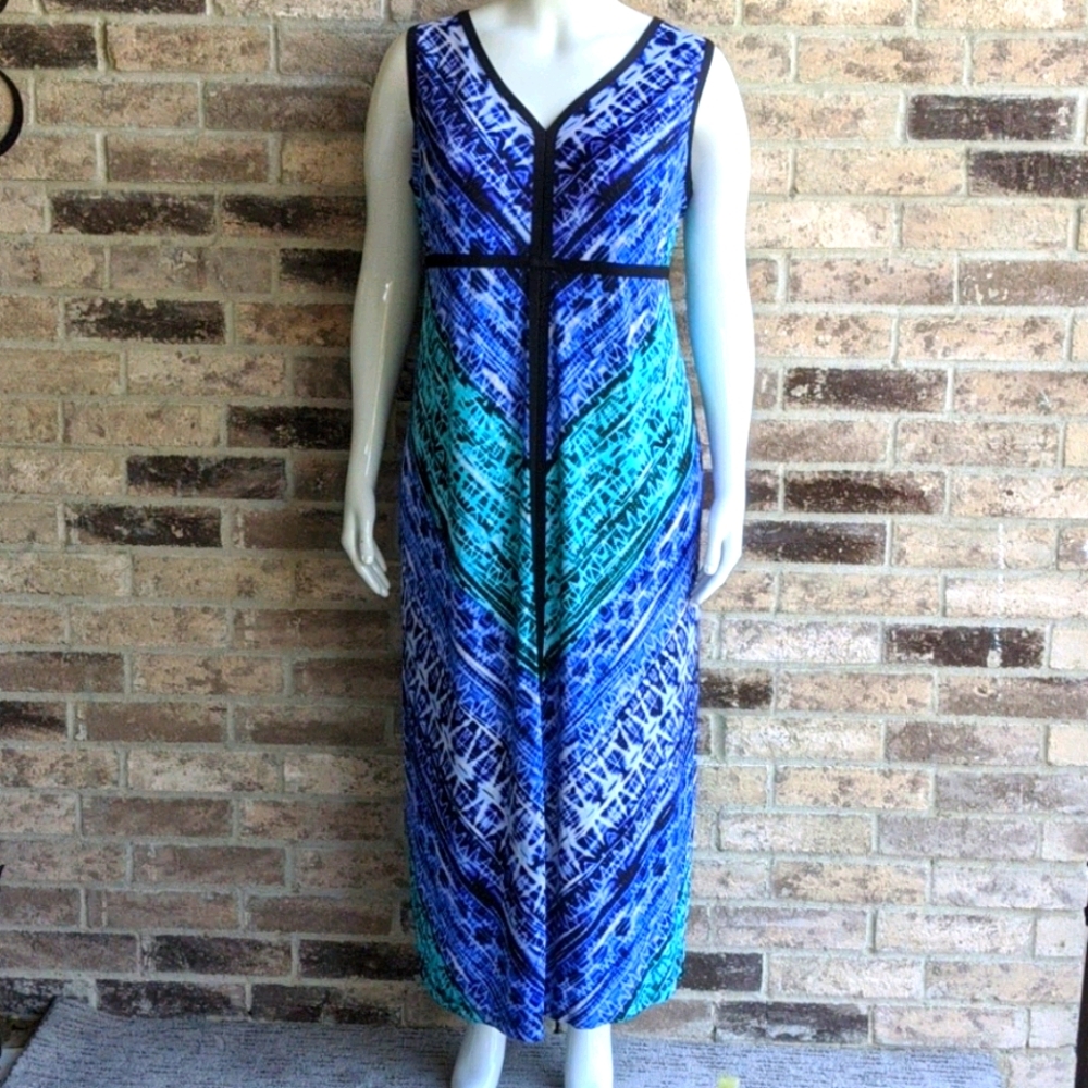 Blue and aqua colored dress